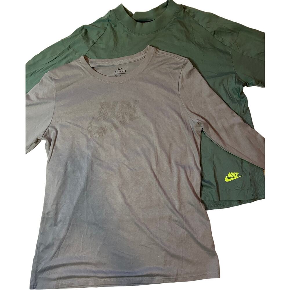 Bundle of Nike Women's Long Sleeve Sportswear Shirts Size M and L